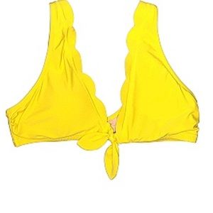 J Crew Scalloped Bikini Top with Bow Tie